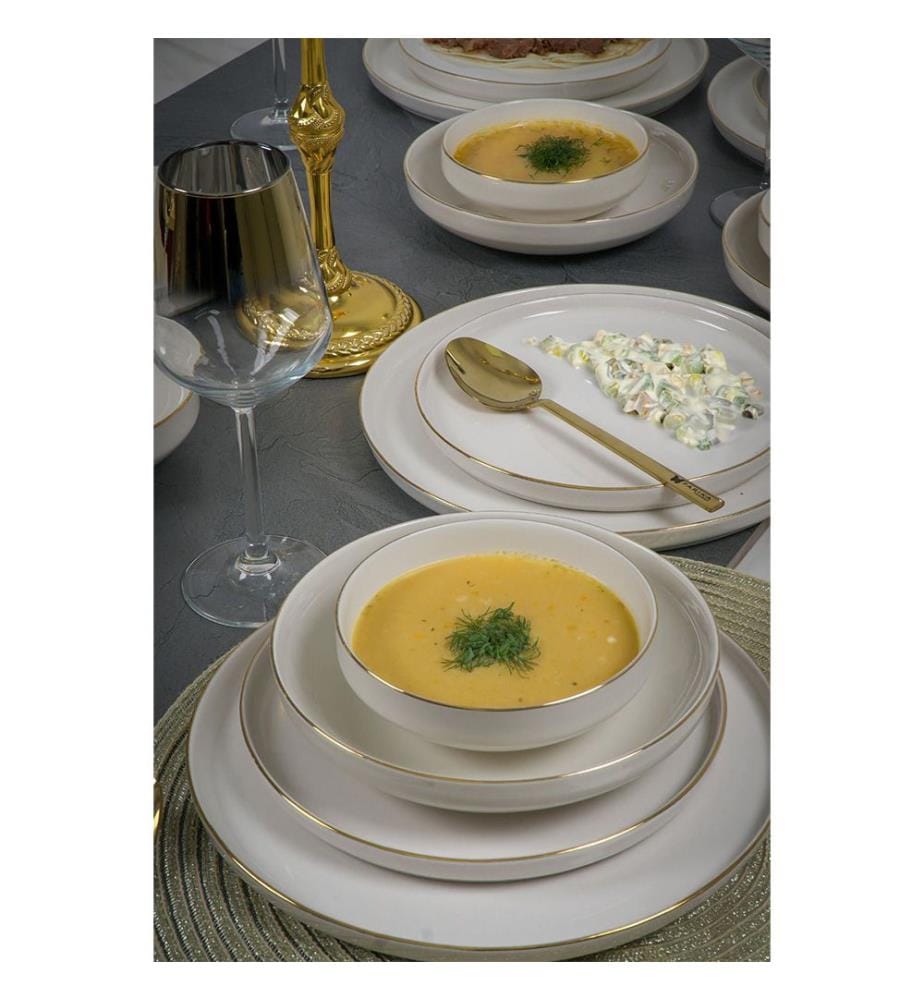 Geschirrset (24-teilig) – Weissgold