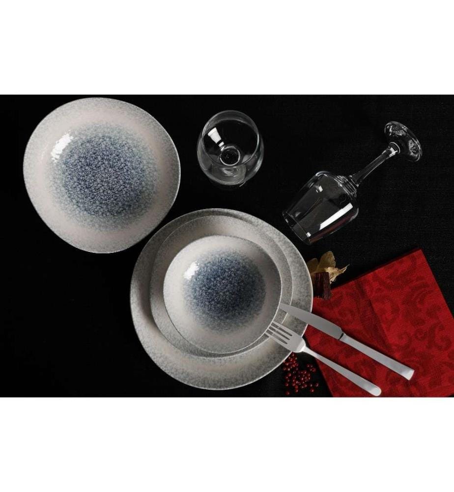 Geschirrset (24-teilig) – Blau-Weiss