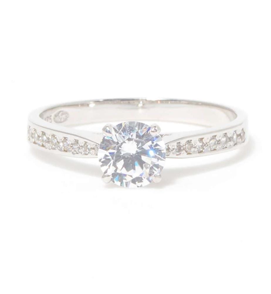 Bague "Amoureuse brillante" - Or Blanc