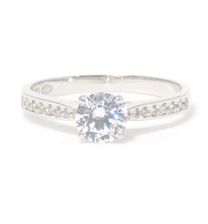 Bague "Amoureuse brillante" - Or Blanc