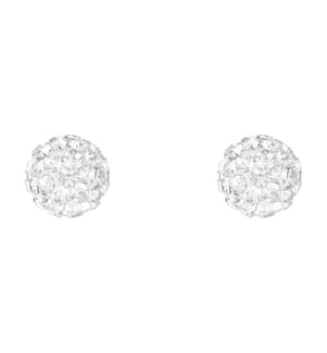 Boucle d'Oreilles Or Blanc 375/1000 et Zirconium