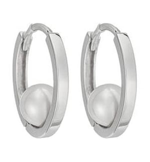 Boucles d'Oreilles Cerceau - Or Blanc 375/1000