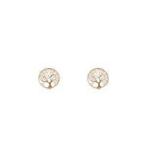 Boucles d'Oreilles Arbre de Vie - Or Jaune 375/1000 et Zirconium