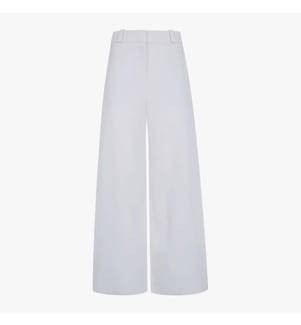 Palazzo-Hose aus Seide mit weitem Bein – Weiss