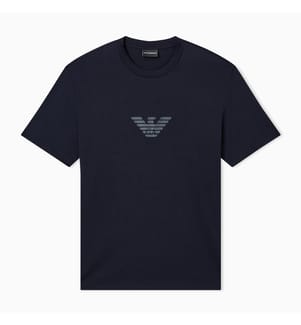 T-Shirt Essential aus Pima-Baumwoll-Jersey in schmaler Passform - Blau