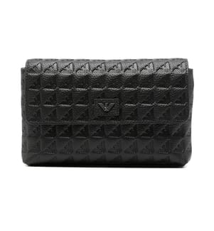 Geprägte Messenger-Tasche - Schwarz