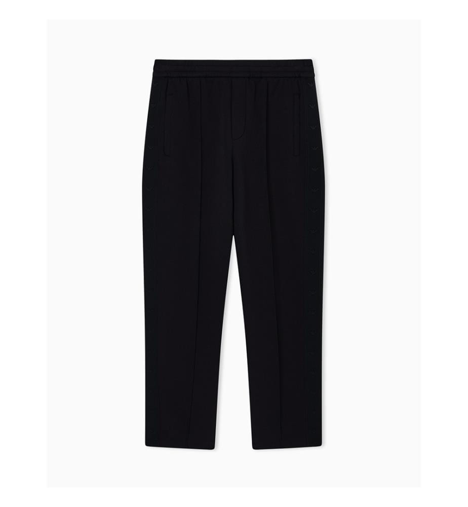 Double-Jersey-Hose mit Micro Eagle-Logo-Band - Schwarz
