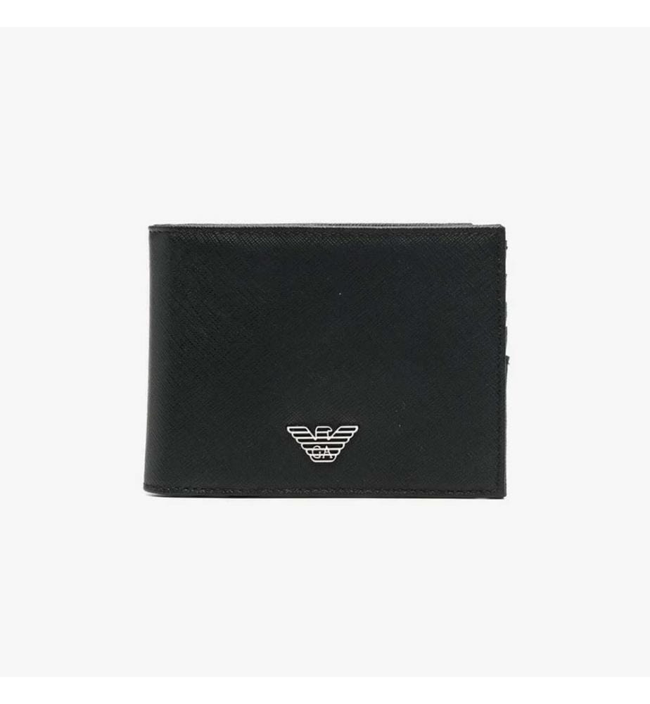 Zweifach-Brieftasche mit Logo – Schwarz