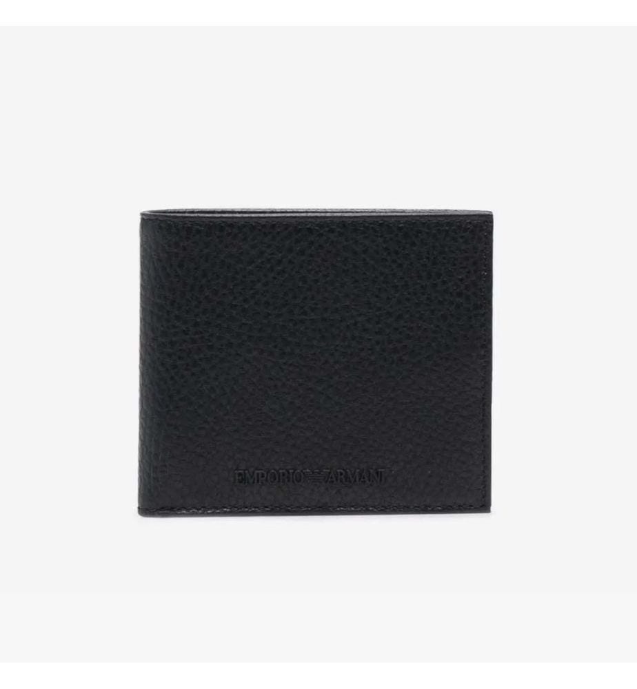 Zweifach-Lederbrieftasche – Schwarz