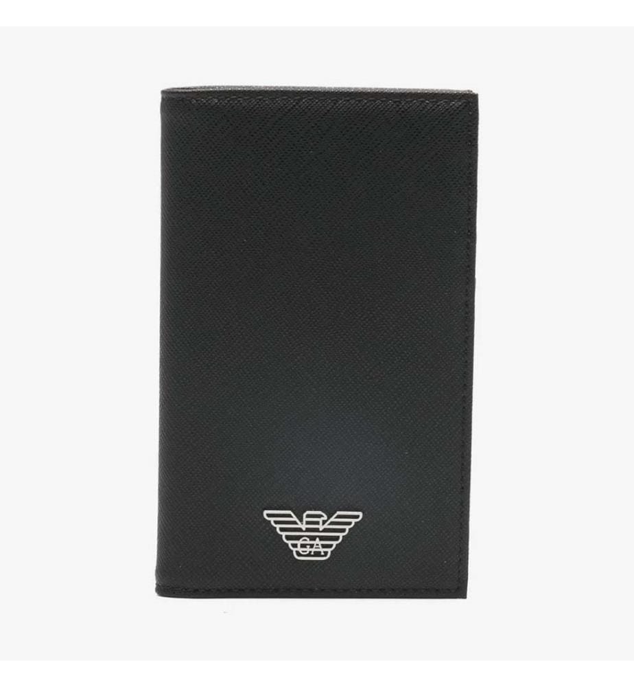 Kartenetui mit Logo-Plakette – Schwarz