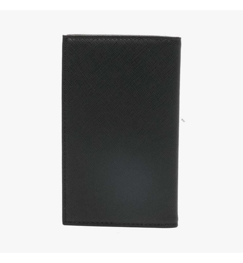 Kartenetui mit Logo-Plakette – Schwarz