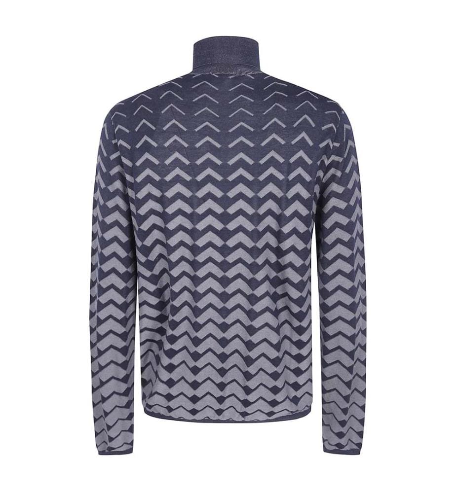 Strickpullover mit Rollkragen – Blau