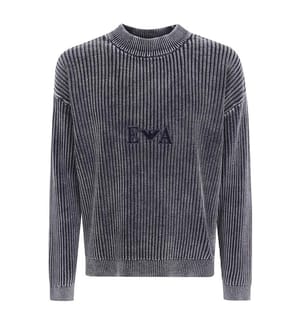 Langärmeliger Pullover mit Rippstrick – Braun