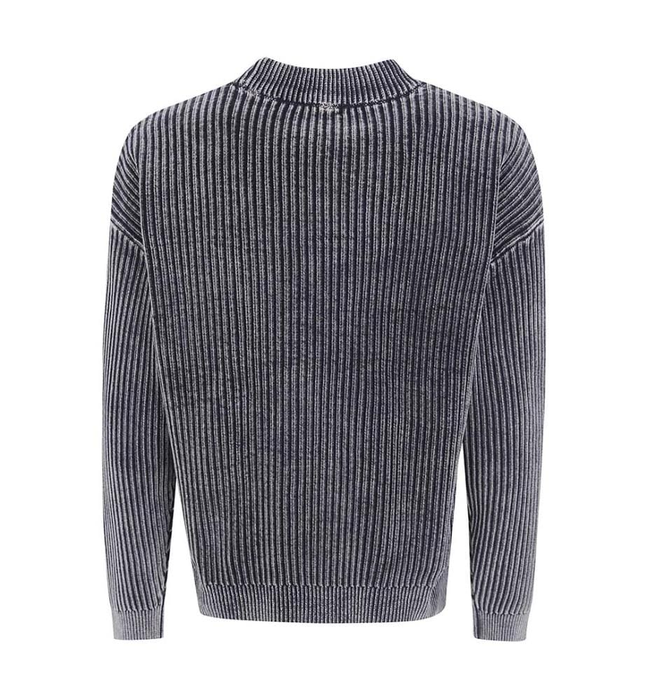 Langärmeliger Pullover mit Rippstrick – Braun