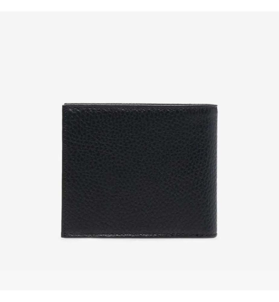 Zweifach-Lederbrieftasche – Schwarz