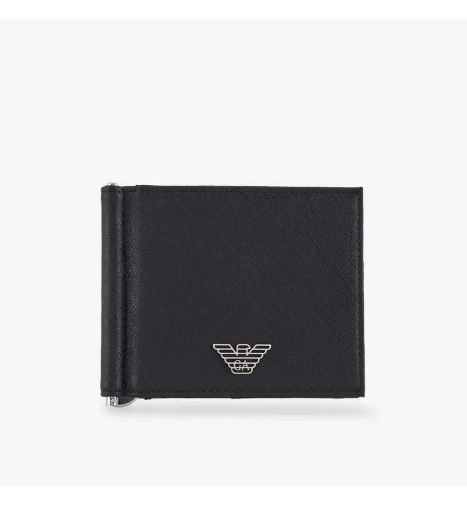 Zweifach-Brieftasche mit Logo – Schwarz