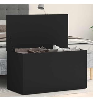 Coffre de rangement Noir 84x42x46 cm Bois d'ingénierie