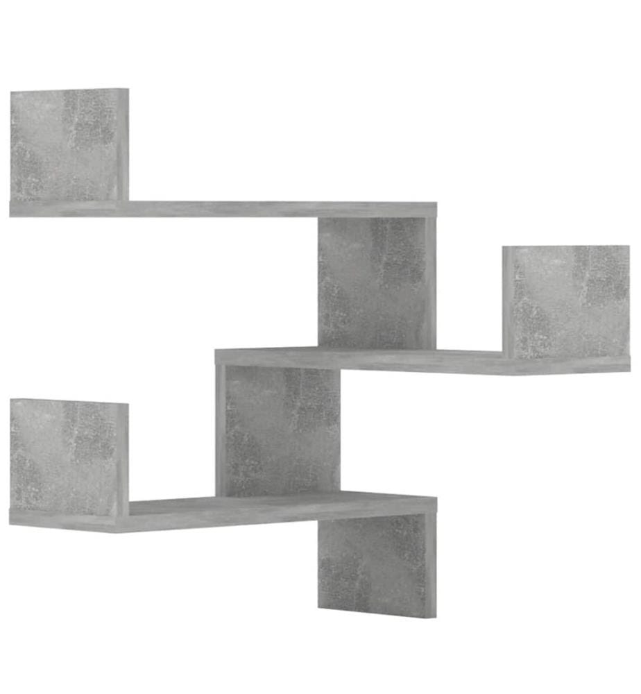 Mensole murali d'angolo 2 pcs Grigio cemento Legno d'ingegneria