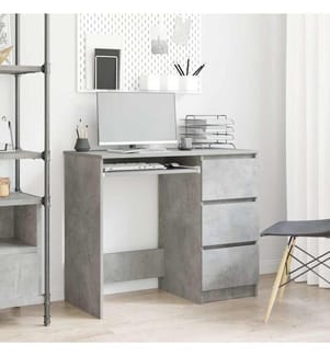 Scrivania Grigio cemento 90x45x76 cm Legno ingegnerizzato