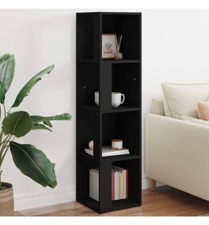 Armoire d'angle Noir 33x33x132 cm Bois d'ingénierie