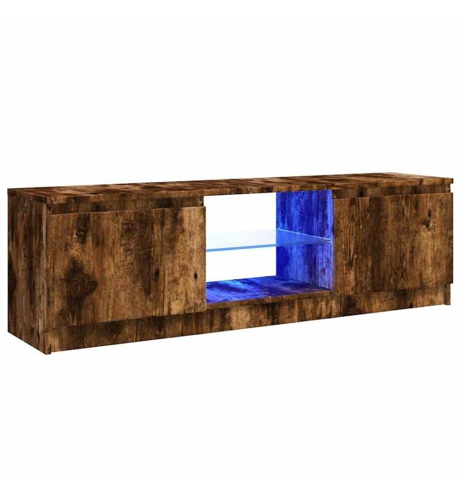 TV-Schrank mit LED-Leuchten Räuchereiche 120x30x36 cm
