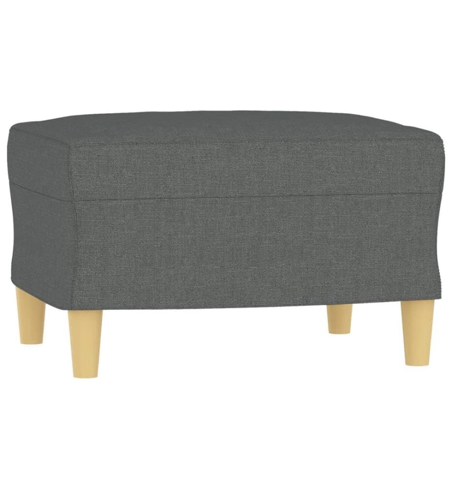 3-Sitzer-Sofa mit Hocker Dunkelgrau 180 cm Stoff