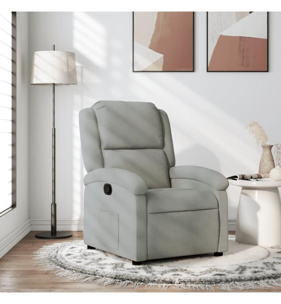 Relaxsessel Hellgrau Samt