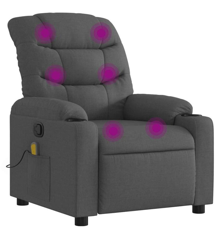 Massagesessel Dunkelgrau Stoff
