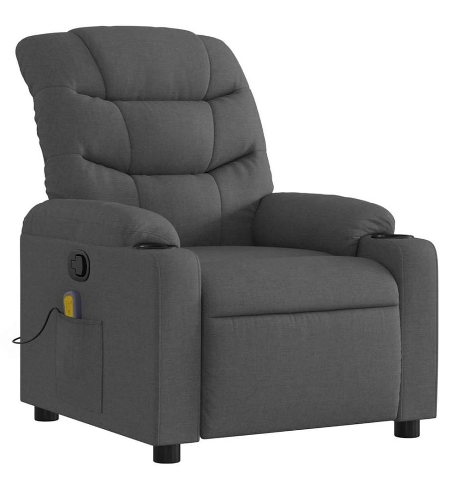 Massagesessel Dunkelgrau Stoff