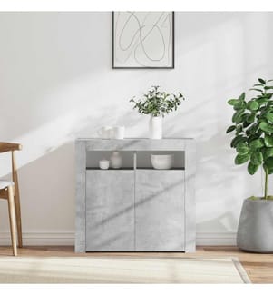 Sideboard mit LED-Leuchten Betongrau 80x35x75 cm