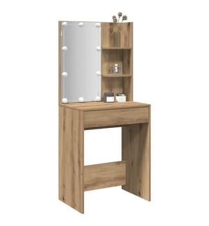 Schminktisch mit LED-Leuchten Artisan-Eiche 60x40x140 cm