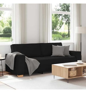 Canapé 3 places Noir 220x78x84 cm Tissu