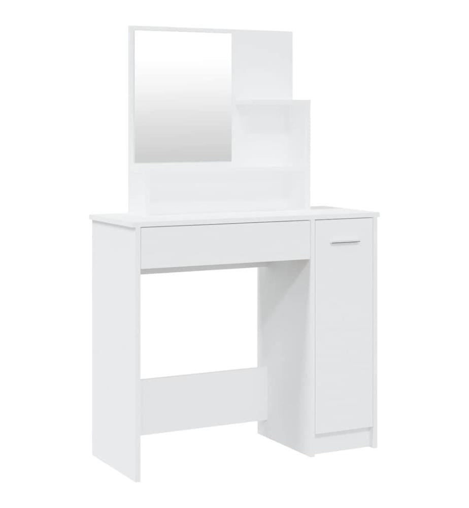 Coiffeuse avec miroir blanc 86,5x35x136 cm