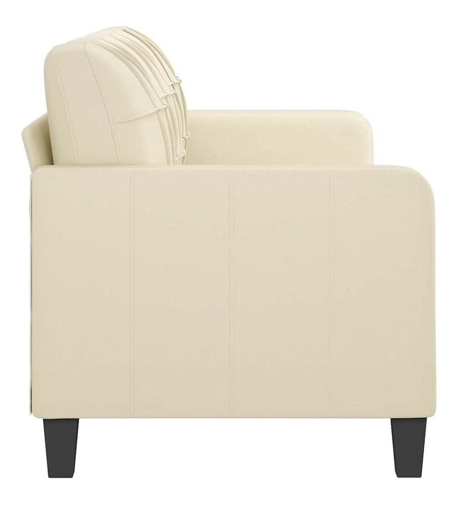 3-Sitzer-Sofa Creme 180 cm Kunstleder