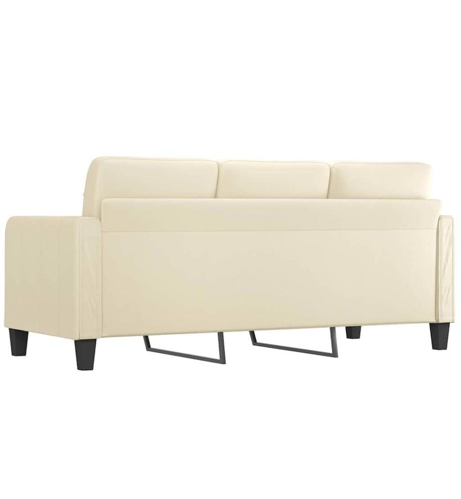 3-Sitzer-Sofa Creme 180 cm Kunstleder
