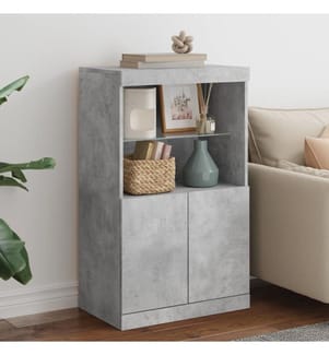 Sideboard mit LED-Leuchten Betongrau 60,5x37x100 cm