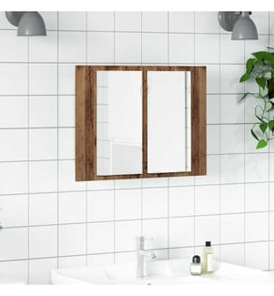 Armoire à miroir LED vieux bois 60x12x45 cm bois d'ingénierie
