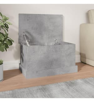 Boîte de rangement gris béton 50x30x28 cm bois d'ingénierie