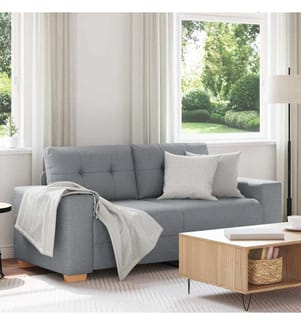 Canapé deux places gris clair 180 x 77 x 82 cm en tissu