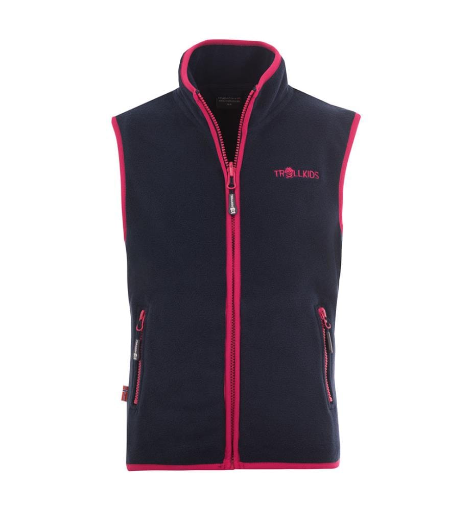 Fleece-Gilet Arendal - Marinblau und Fuchsia