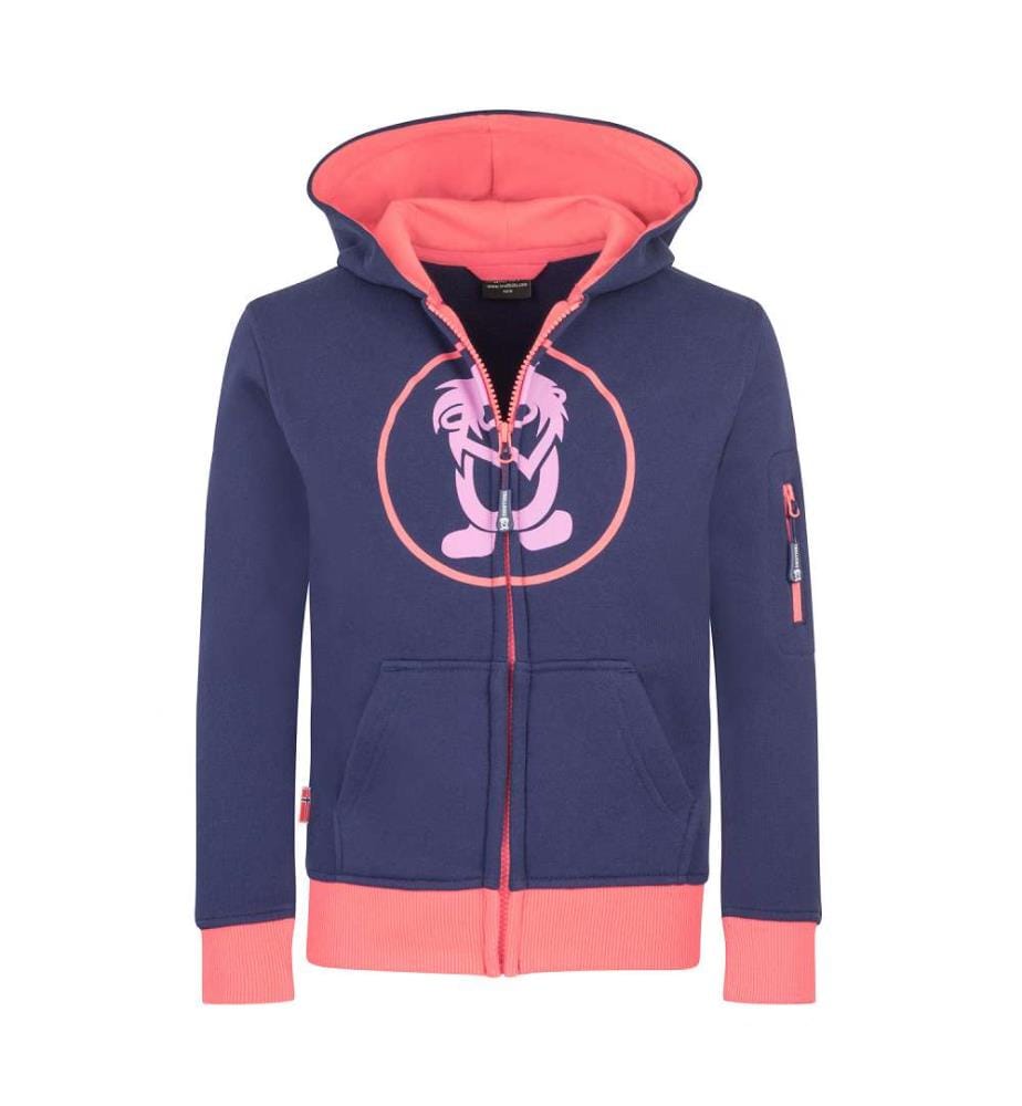 Sweatjacke mit Kapuze - dunkelviolett/korallenrosa/hellviolett