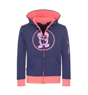 Sweatjacke mit Kapuze - dunkelviolett/korallenrosa/hellviolett