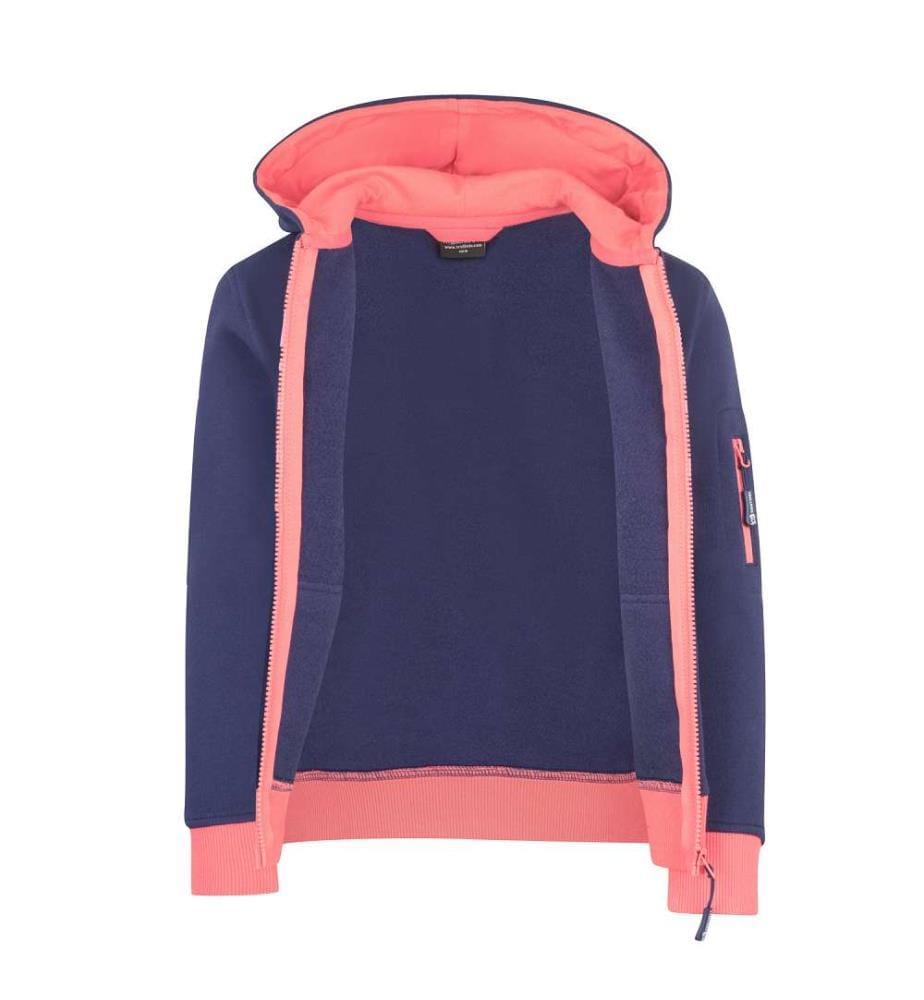 Sweatjacke mit Kapuze - dunkelviolett/korallenrosa/hellviolett