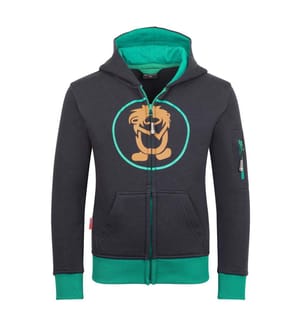 Sweatjacke mit Kapuze - schwarz/dunkel cyan/bronze
