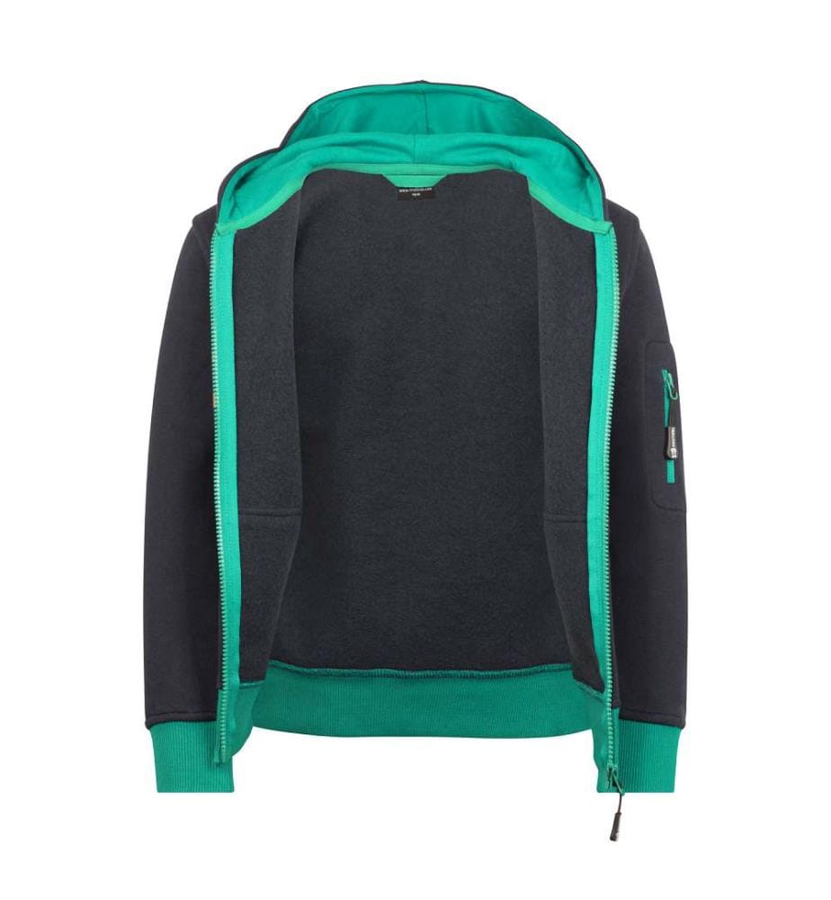 Sweatjacke mit Kapuze - schwarz/dunkel cyan/bronze