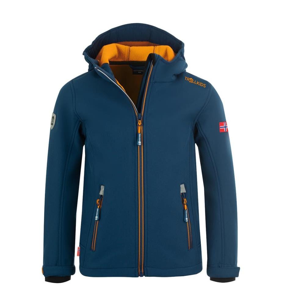Softshelljacke Kids Trollfjord - Blau und Gelb