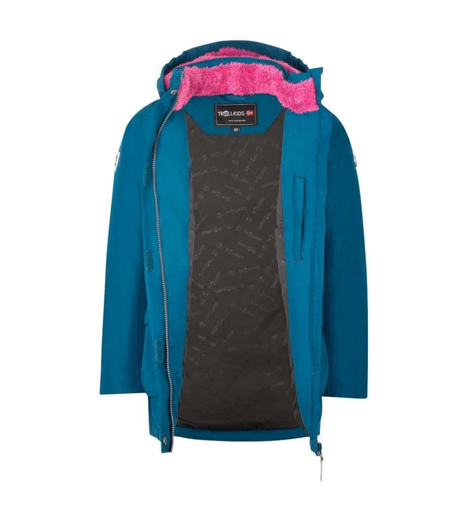 Wasserdichte Daunenjacke - madeirablau/hellbeere