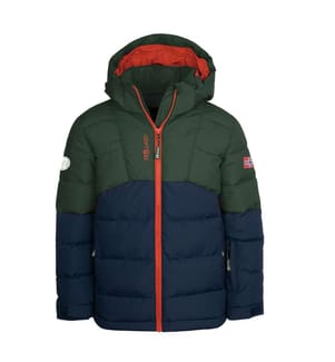 Gryllefjord Jacke - Waldgrün und Marineblau und Orange