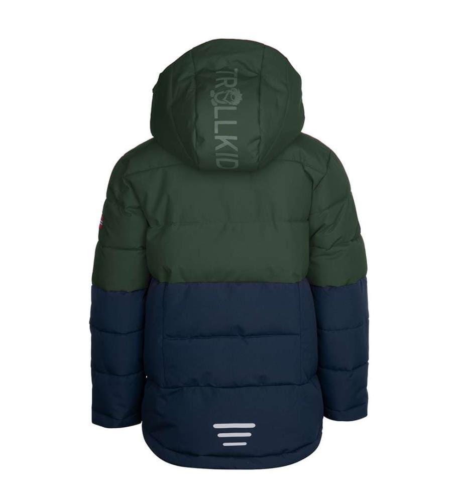 Gryllefjord Jacke - Waldgrün und Marineblau und Orange