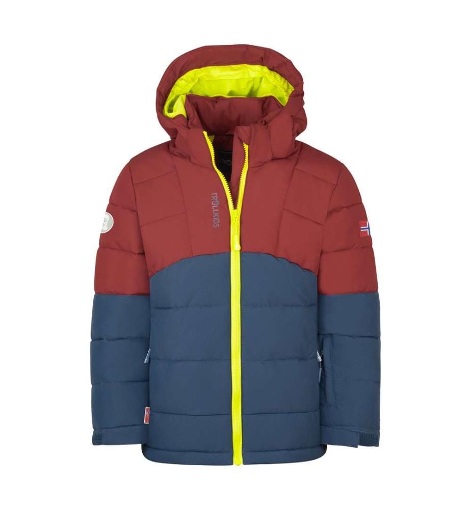 Veste isolée résistante à l'eau - rouge carmin/bleu mystique/vert fluo